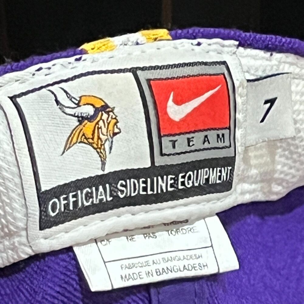Vintage 90s Nike Team Minnesota Vikings Wool Fitted Hat Purple NFL Football 7 - Picture 9 of 10